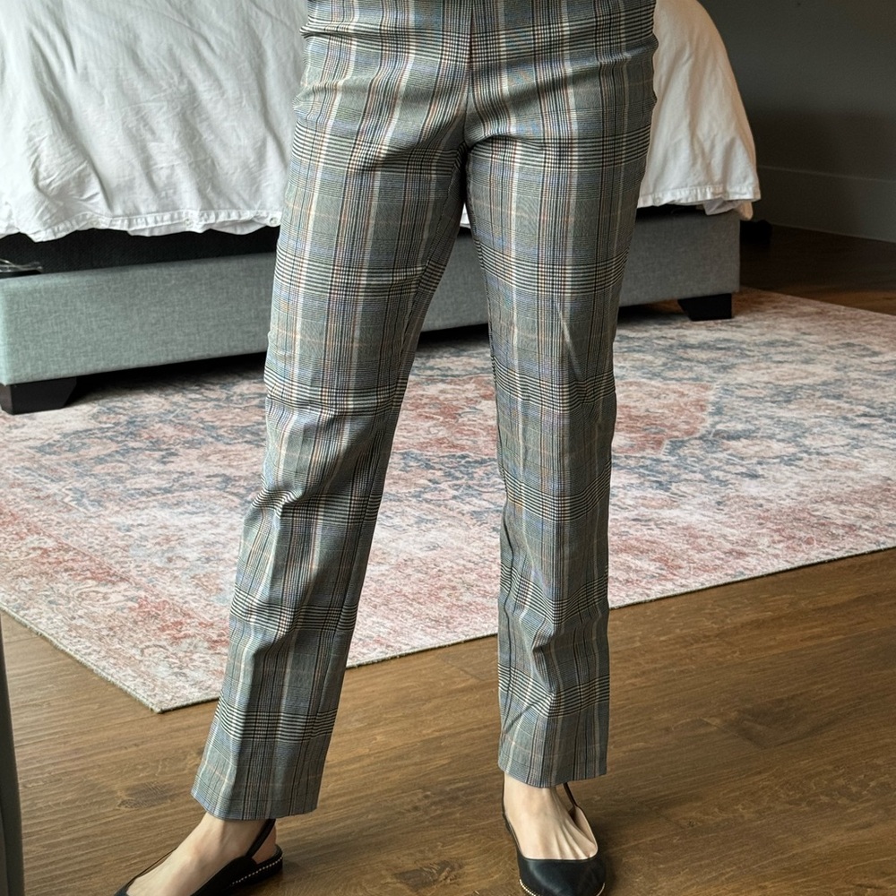 Plaid Straight-Leg Trousers